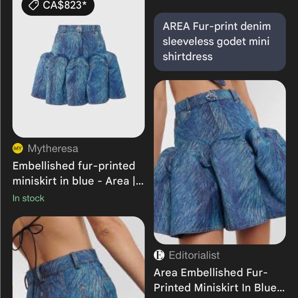 Blue Denim-Effect Ruffle Mini Skirt - Picture 2 of 2